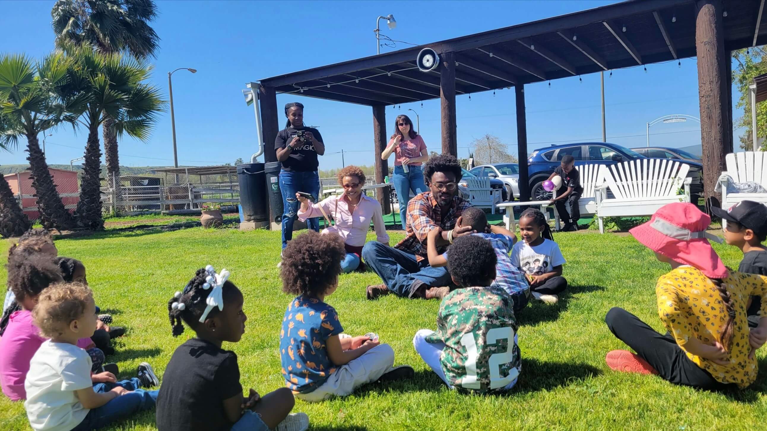 Community members gathered at Terra Imani